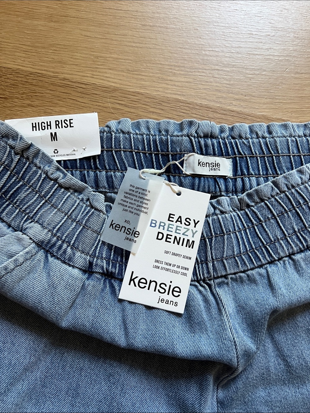 Kensie Jeans Barrel Leg Elastic Waist NWT